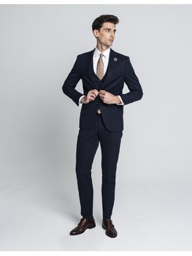 Borgio Borgio Garnitur galatro Granatowy Slim Fit