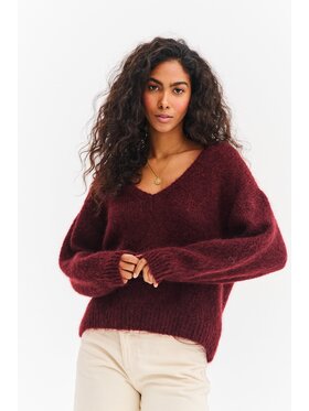 NAOKO NAOKO Sweter Berrylicious Bordowy Regular Fit