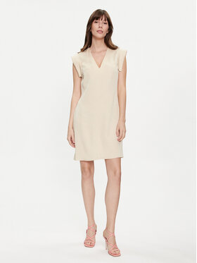 United Colors Of Benetton United Colors Of Benetton Повсякденна сукня 46M4DV08O Бежевий Slim Fit