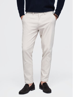 Ombre Ombre Chino kalhoty OM-PACP-0309 Krémová Slim Fit