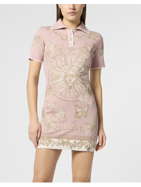 PHILIPP PLEIN PHILIPP PLEIN Sukienka dzianinowa 29164 Różowy Regular Fit