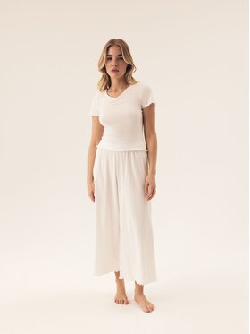 Esotiq Esotiq Piżama 43208 Kremowy Regular Fit