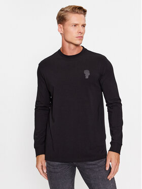 KARL LAGERFELD KARL LAGERFELD Marškinėliai ilgomis rankovėmis 755026 534221 Juoda Regular Fit