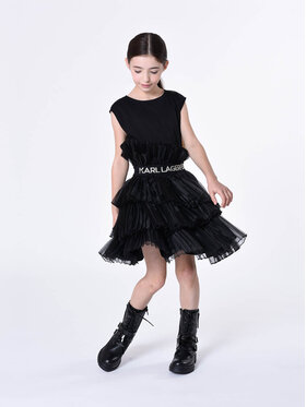 Karl Lagerfeld Kids Karl Lagerfeld Kids Sukienka codzienna Z12260 D Czarny Regular Fit