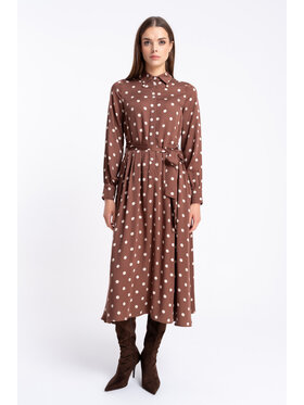 CLICK CLICK Sukienka codzienna 60-6163 Brązowy Regular Fit