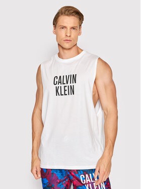 Calvin Klein Swimwear Calvin Klein Swimwear Tank top Crew KM0KM00751 Alb Relaxed Fit