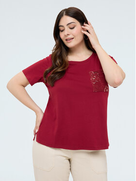 Fiorella Rubino Fiorella Rubino T-shirt G062L009578N036 Bordeaux Regular Fit