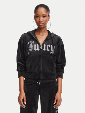Juicy Couture Juicy Couture Džemperis ar kapuci Old Gothic JCWAS226333 Melns Slim Fit