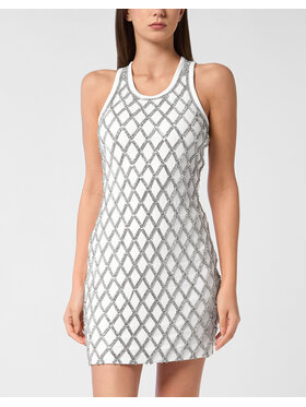 PHILIPP PLEIN PHILIPP PLEIN Sukienka codzienna 27347 Biały Regular Fit