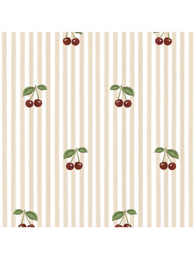 Dekornik Dekornik Tapeta Little Cherries on Pink Stripes Różowy