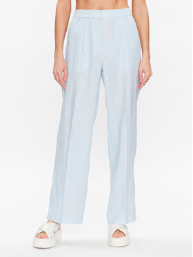 Remain Remain Kalhoty z materiálu Linen 500160190 Modrá Regular Fit