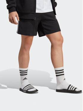 adidas adidas Szorty sportowe Essentials French Terry 3-Stripes Shorts IC9435 Czarny Regular Fit