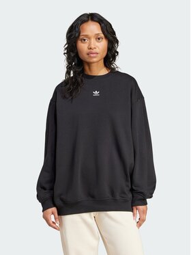 adidas adidas Bluza Essentials Fleece Long Oversized Crew Czarny Oversize