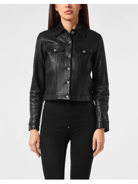 PHILIPP PLEIN PHILIPP PLEIN Giacca di pelle 27267 Nero Regular Fit