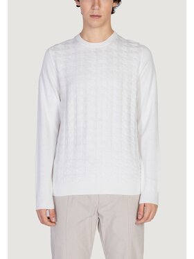 Antony Morato Antony Morato Sweter COTTON WOOL BLEND YARN WITH JACQUARD 3D Biały To Fit