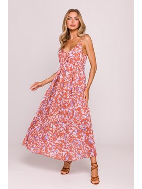 Made of Emotion Made of Emotion Sukienka letnia M868 Pomarańczowy Beachy Fit