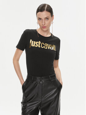 Just Cavalli Just Cavalli T-Shirt 75PAHT00 Černá Regular Fit