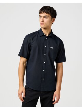 Wrangler Wrangler Koszula SS 1 PKT SHIRT Czarny Regular Fit