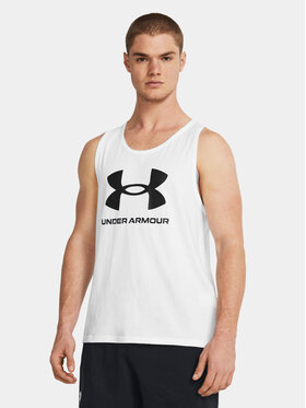 Under Armour Under Armour Tank top Ua Sportstyle Logo Tank 1382883-100 Biały Loose Fit