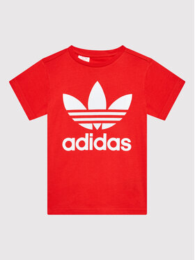 adidas adidas T-Shirt Trefoil HC9586 Czerwony Regular Fit