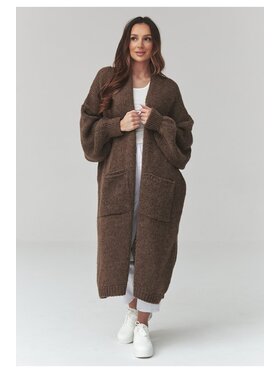 Makadamia Makadamia Sweter S172 Brązowy Loose Fit