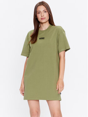 Vans Vans Robe de jour Wm Center Vee Tee Dress VN0A4RU2 Vert Boyfriend Fit