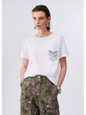 Liu Jo Liu Jo T-Shirt WA6372JS923P9444 Biały Regular Fit