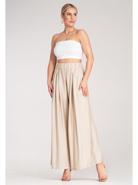 FIGL FIGL Spodnie damskie M1158 Beżowy Regular Fit