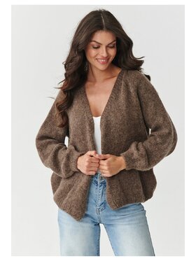 Makadamia Makadamia Kardigan S170 Brązowy Loose Fit