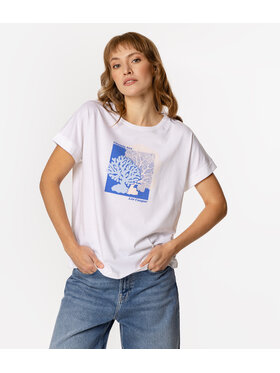 Lee Cooper Lee Cooper T-Shirt TREES 1160 Biały Relaxed Fit