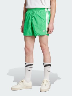 adidas adidas Szorty materiałowe Adicolor Zielony Regular Fit