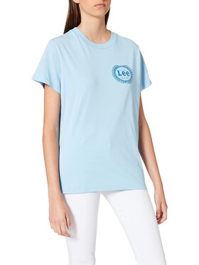 Lee Lee T-Shirt EMLBEM TEE Niebieski Regular Fit