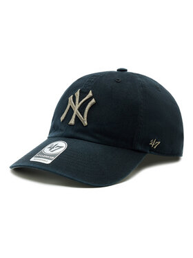 47 Brand 47 Brand Шапка с козирка MLB New York Yankees Ballpark Camo 47 CLEAN UP B-BPCAM17GWS-BK Черен