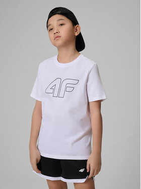 4F 4F T-Shirt BASIC+ Biały Regular Fit