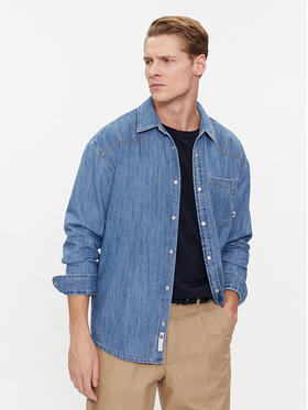 Tommy Jeans Tommy Jeans džínová košile Western DM0DM18330 Modrá Relaxed Fit