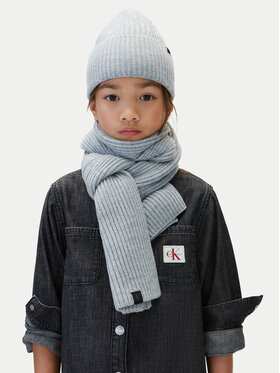 Calvin Klein Jeans Calvin Klein Jeans Комплект шал и шапка Monogram Rib IU0IU00638 Сив
