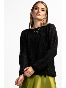 Fobya Fobya Sweter F1881 Czarny Basic Fit
