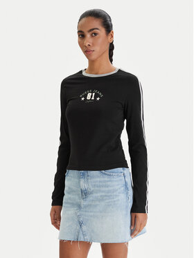 Guess Jeans Guess Jeans Блуза W6RI17 J1314 Черен Regular Fit