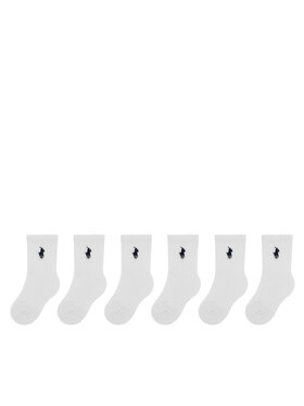 Polo Ralph Lauren Polo Ralph Lauren Kõrgete lastesokkide komplekt (6 paari) 442974056001 Valge