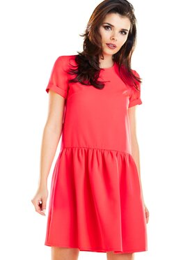 Awama Awama Sukienka letnia A277 Fioletowy Basic Fit