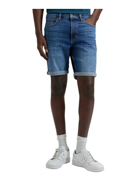 Lee Lee Szorty jeansowe 112376385 Niebieski Regular Fit