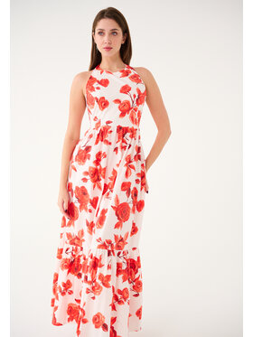 Leimann Leimann Sukienka letnia Carmen Czerwony Long Fit