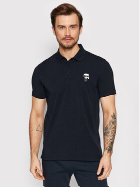 KARL LAGERFELD KARL LAGERFELD Тениска с яка и копчета 745022 500221 Тъмносин Regular Fit