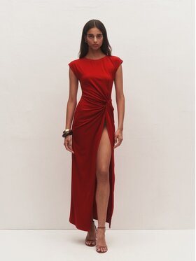 Le Collet Le Collet Sukienka dzianinowa SELYNE Czerwony Slim Fit