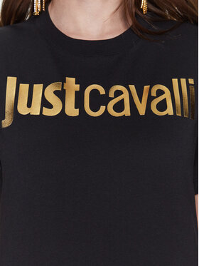 Just Cavalli Majica 74PBHF00 Črna Regular Fit