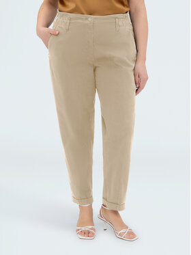 Fiorella Rubino Fiorella Rubino Spodnie materiałowe P706T005159N002 Kremowy Regular Fit