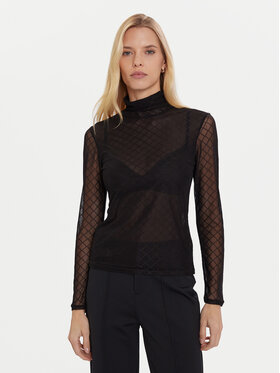 Morgan Morgan Bluză 252-TMESH Negru Slim Fit