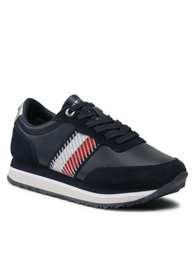 Tommy Hilfiger Tommy Hilfiger Sneakersy Th Corporate Te Sequins Runner FW0FW06077 Granatowy