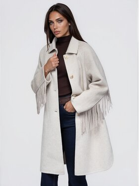Ombre Ombre Kabát pro přechodné období OW-CT-E0033 Světle béžová Relaxed Fit