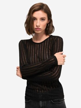 ICHI ICHI Πουλόβερ Maglia iholivie ls Μαύρο Slim Fit